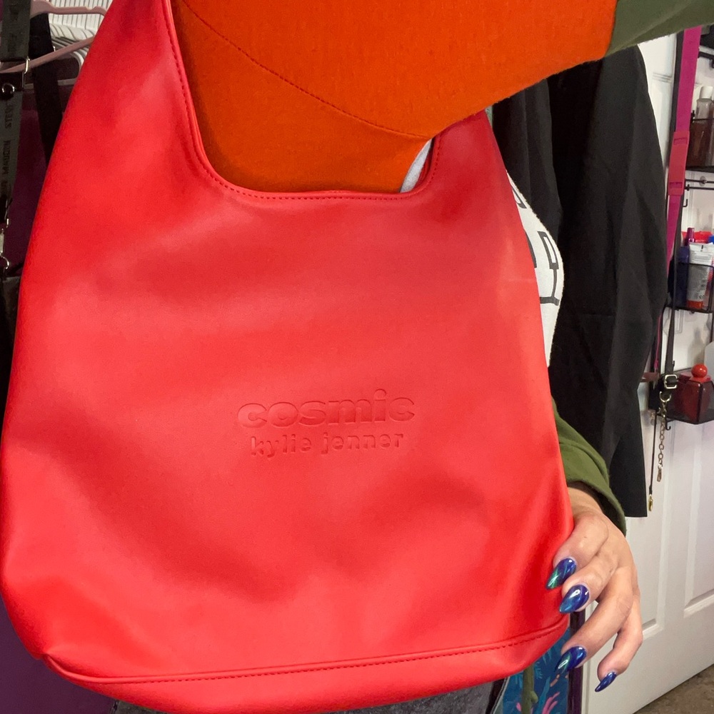 Cosmic Kylie Jenner Red Oversized Slouch Shoulder Bag
